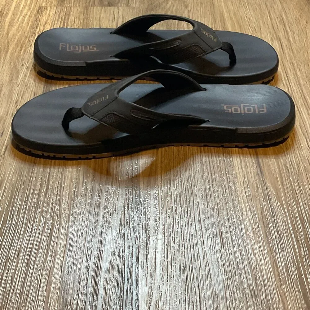 Flojos Sandals Flip Flops Mens Size 12 Black Summer‎ Beach Casual